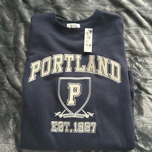 Navy embroidered Garage crewneck-NWT